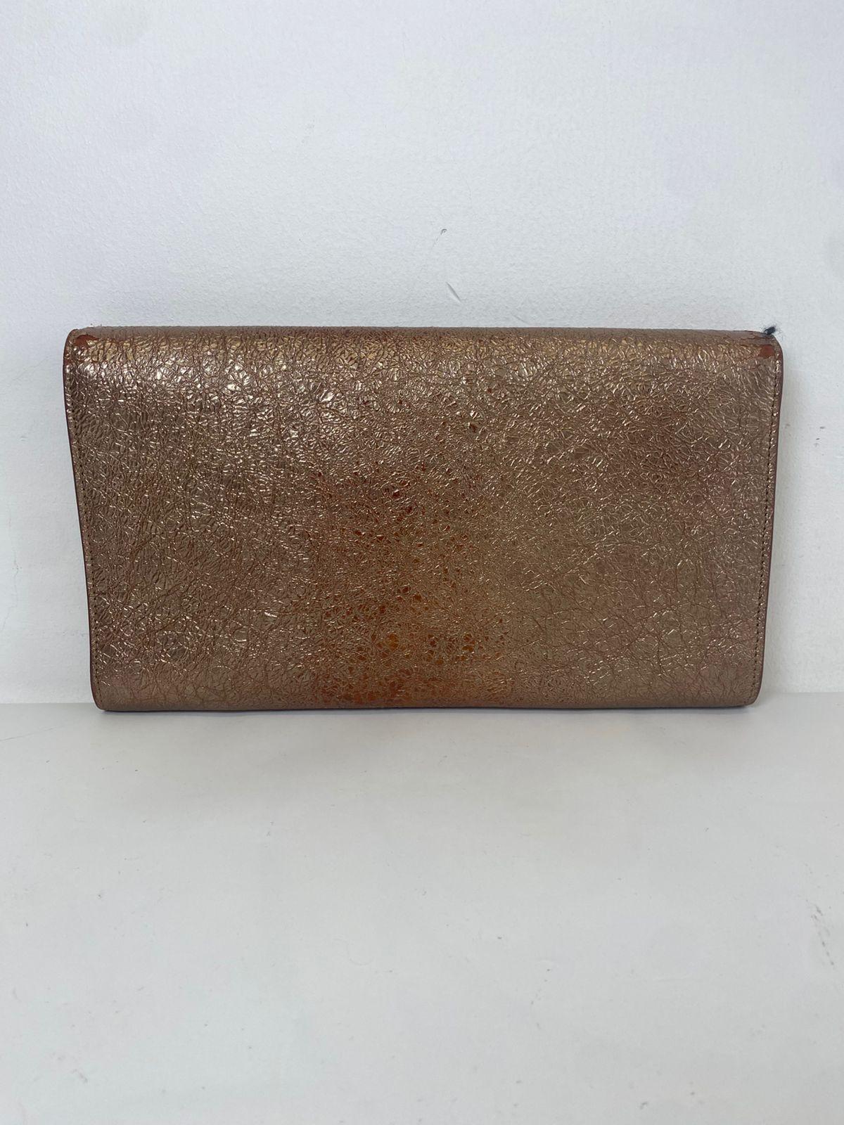 Saint Laurent Peach Patent Leather Belle De Jour Flap Clutch thumbnail 2