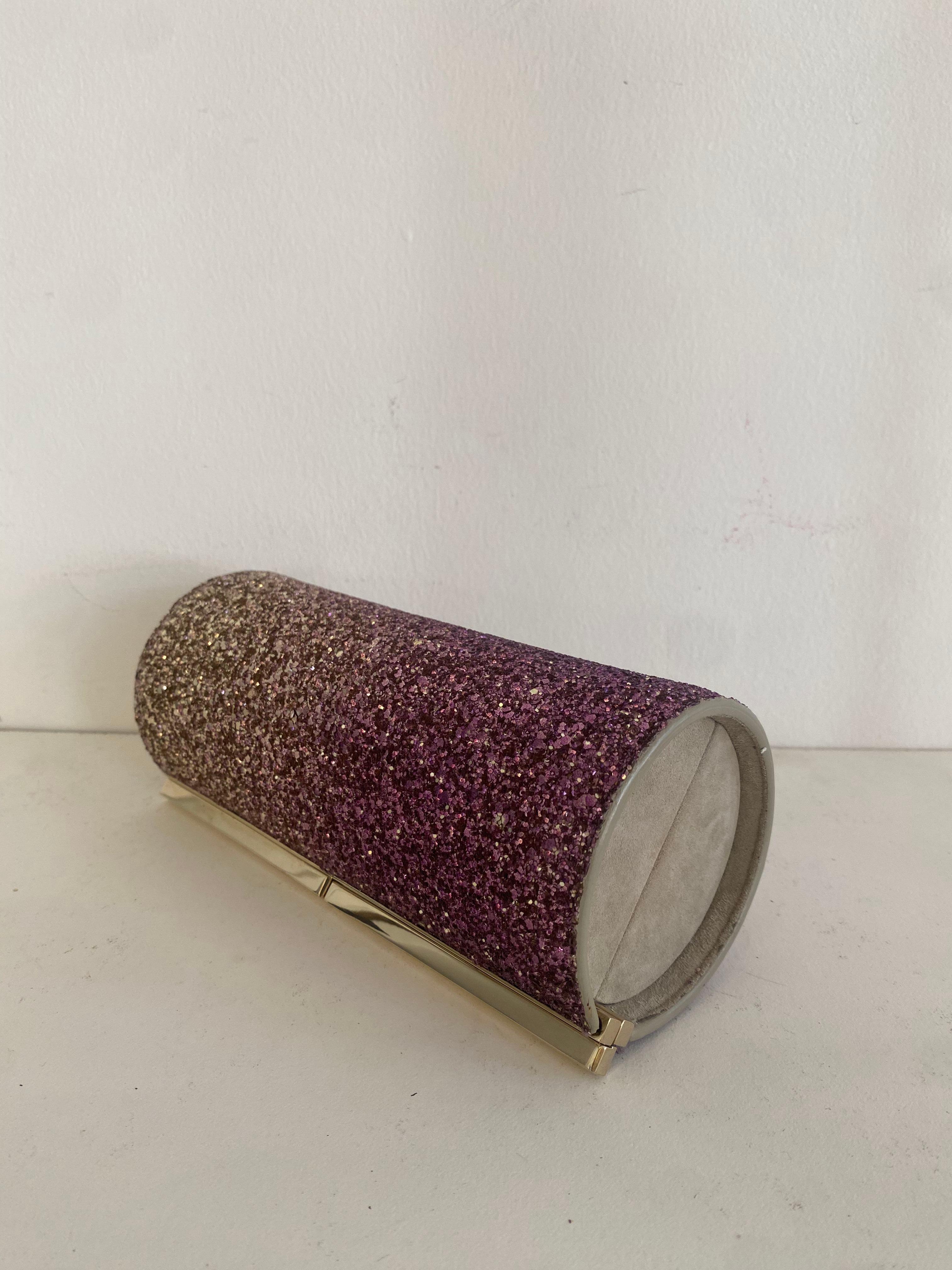 Jimmy Choo Pink Gradient Glitter Trinket Clutch thumbnail 4