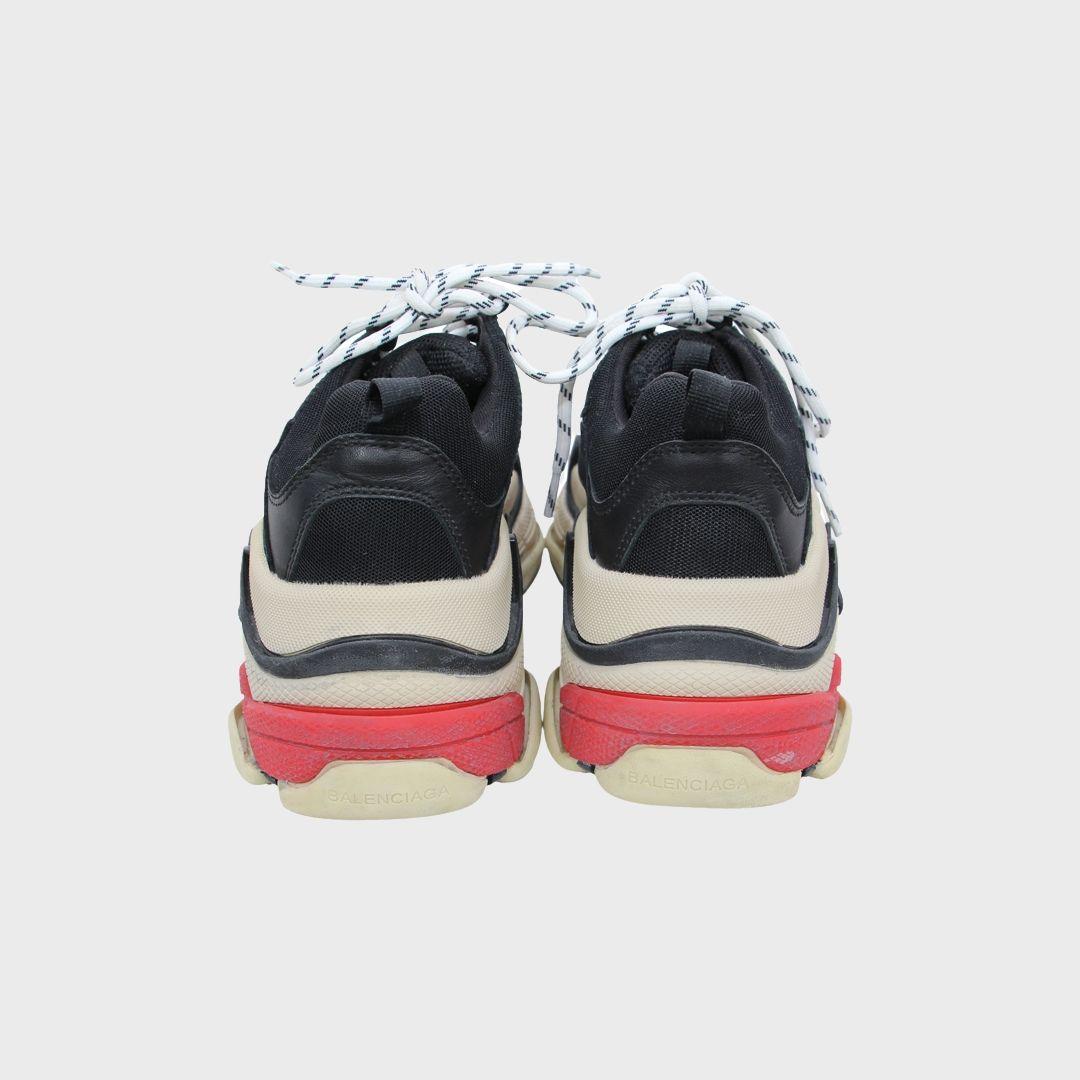 Black Mesh and Nubuck Leather Triple S Sneakers thumbnail 3