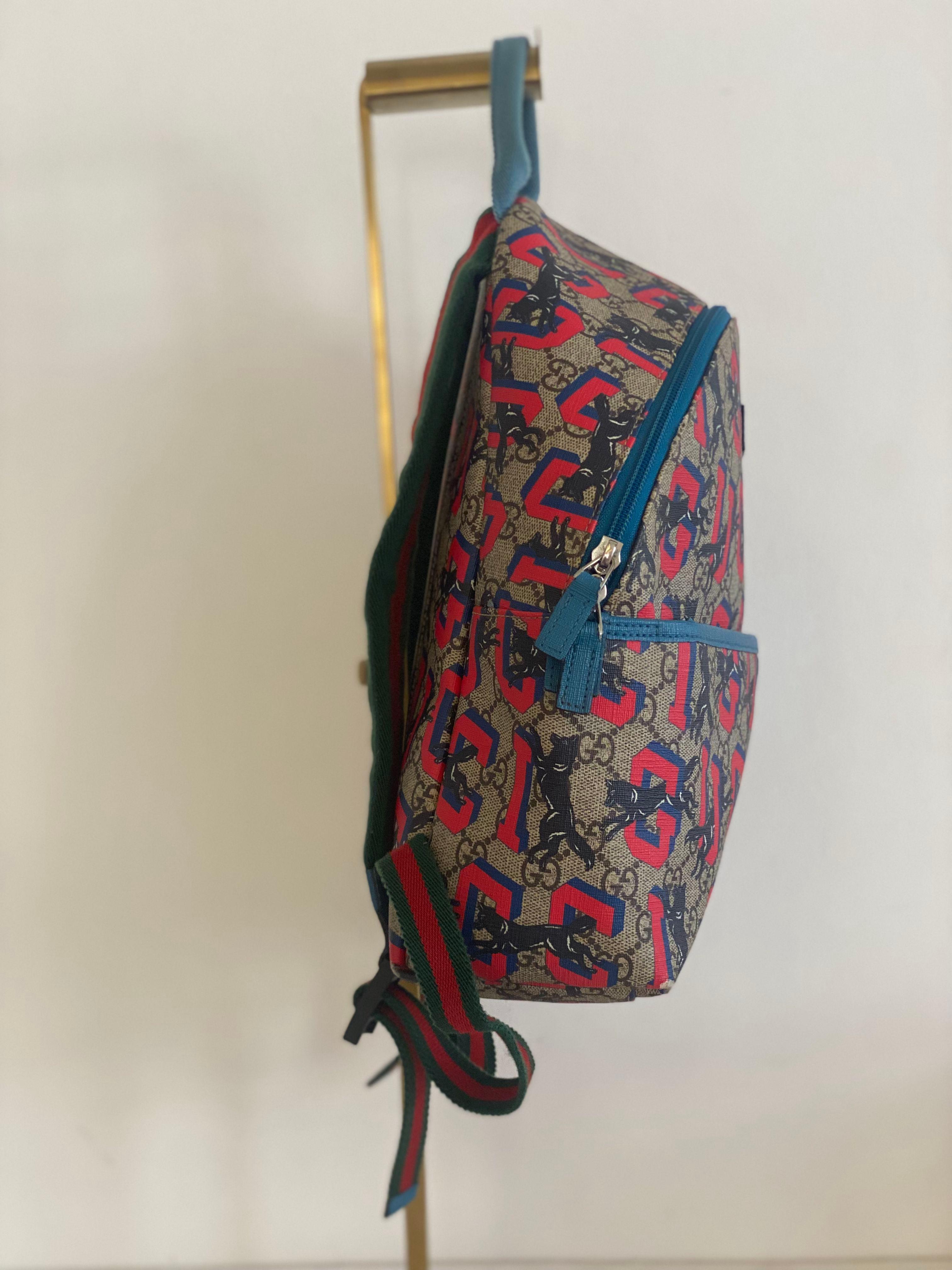 GUCCI GG Canvas Web Sherry Line children wolf Backpack PVC Leather thumbnail 4