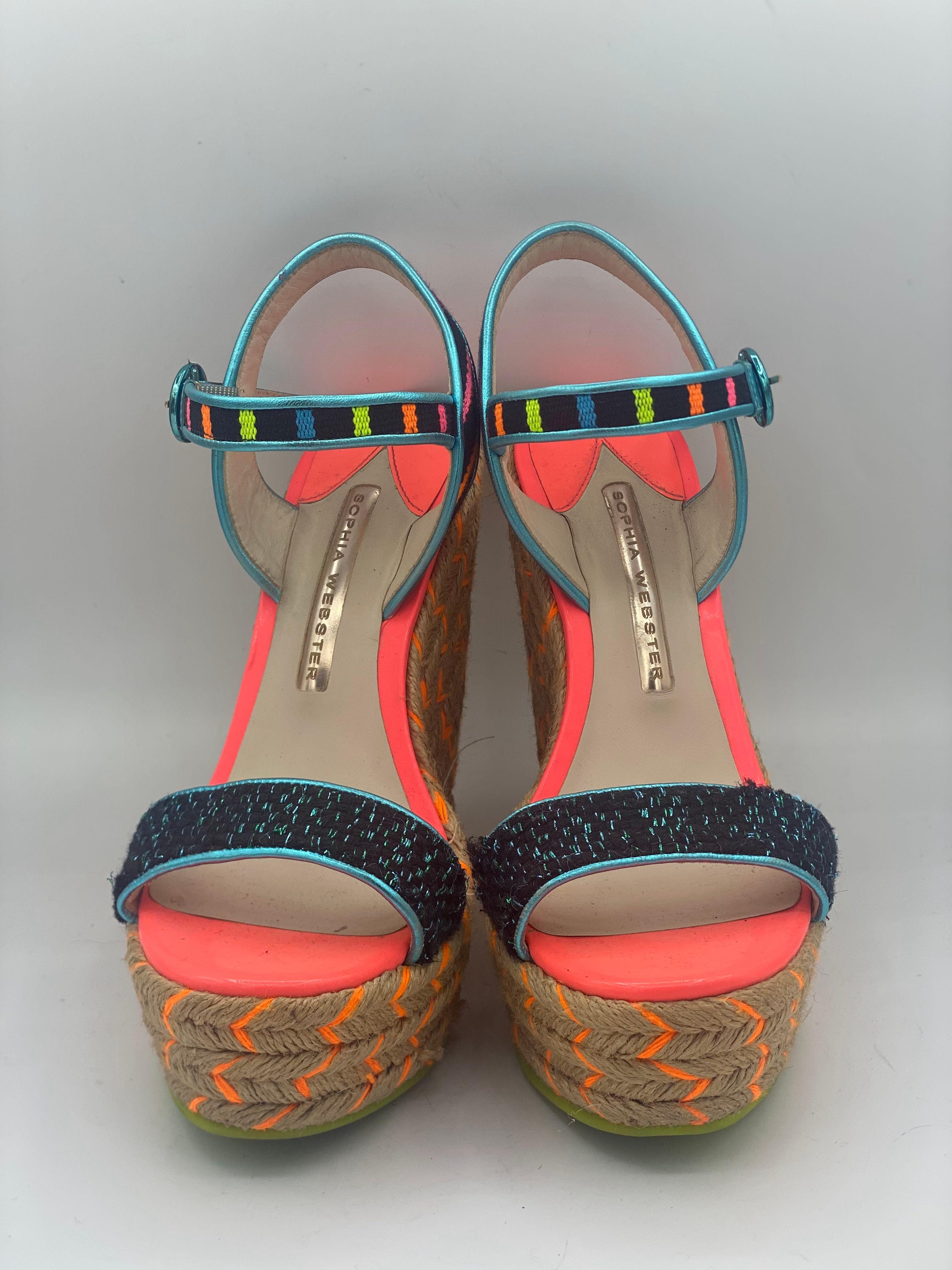 Sophia Webster Multicolor Fabric and Leather Lucita Espadrille Sandals Size 37 thumbnail 2