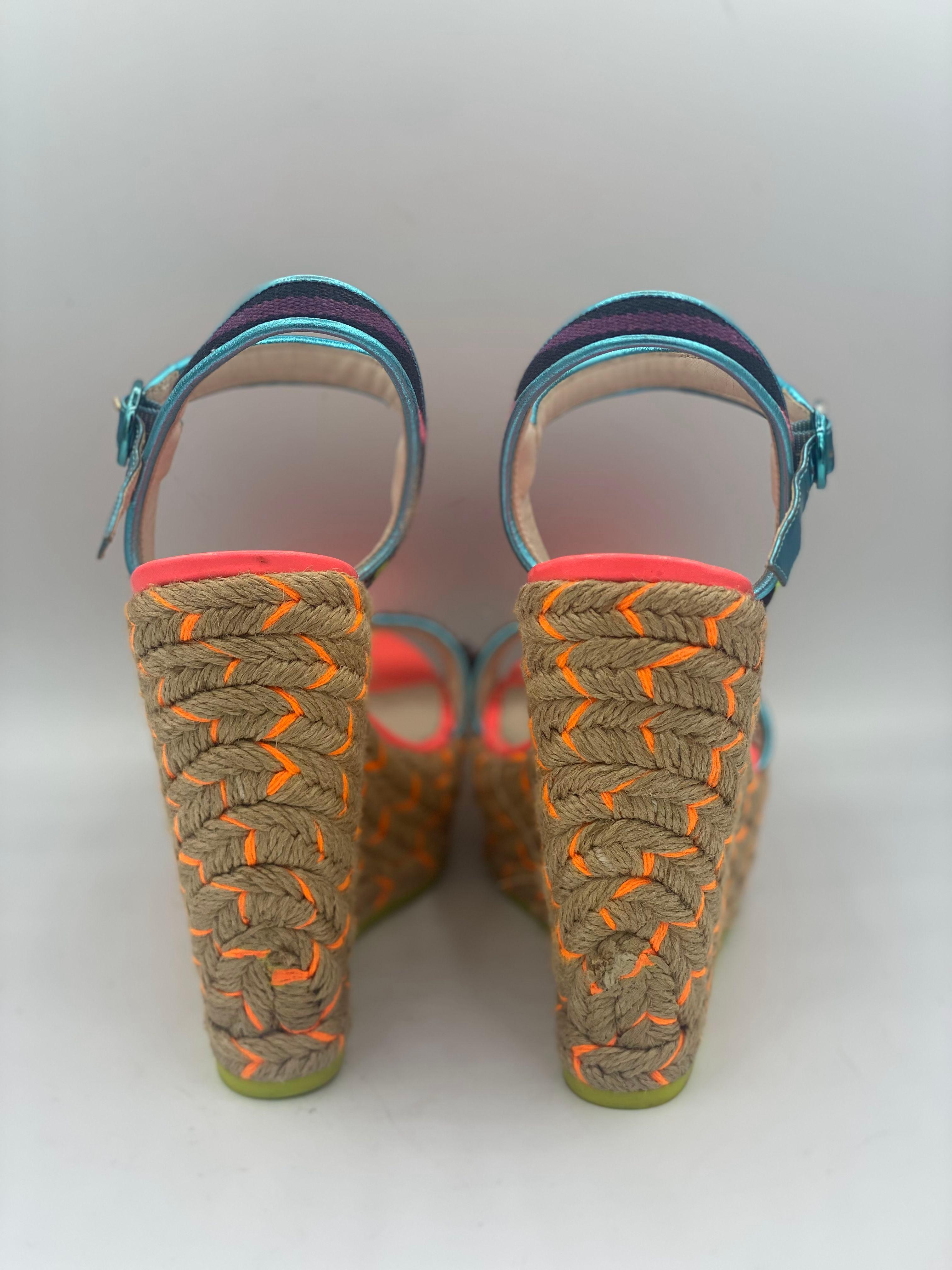 Sophia Webster Multicolor Fabric and Leather Lucita Espadrille Sandals Size 37 thumbnail 4