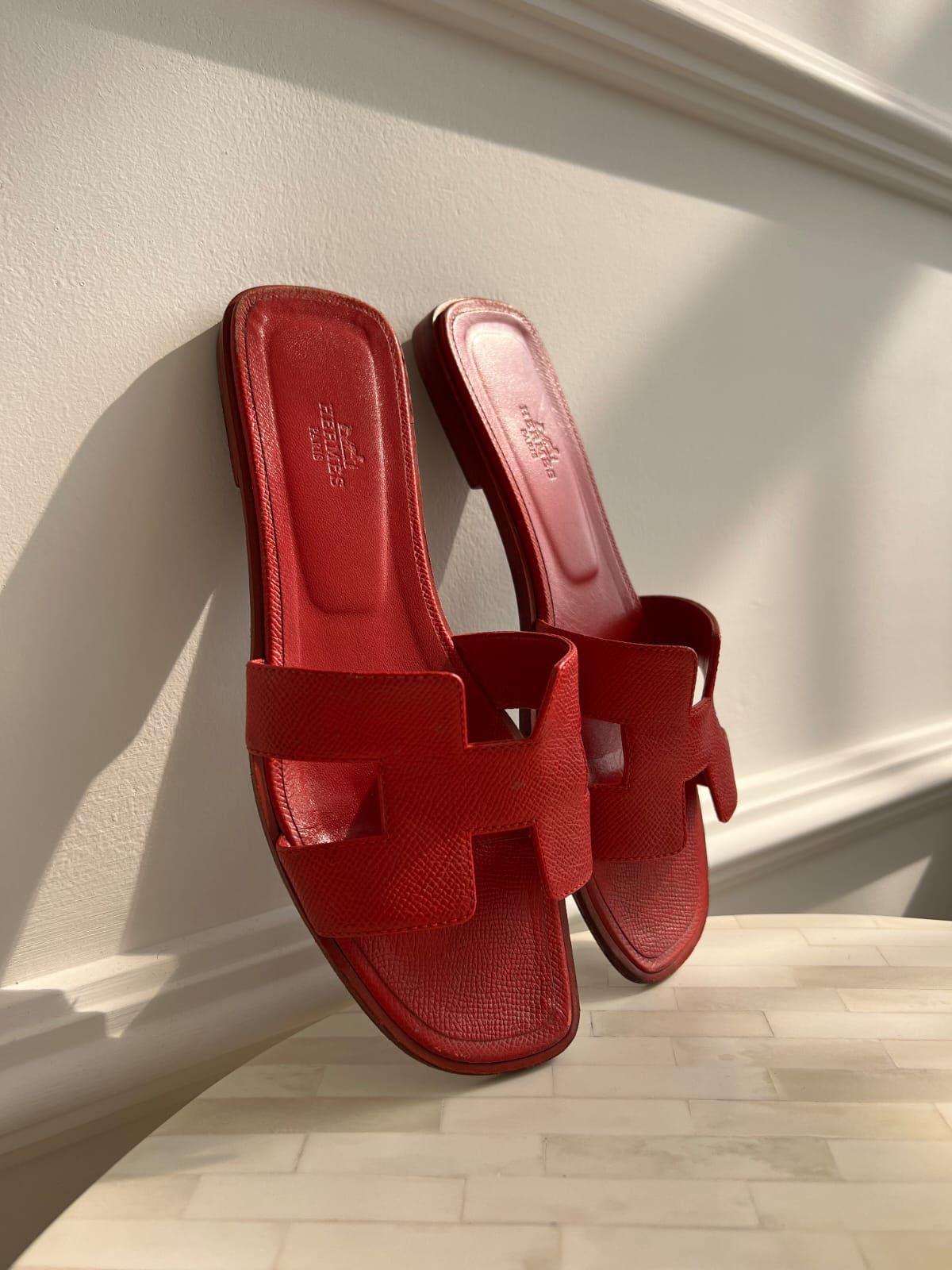 Hermes Epsom Oran sandals in Calfskin thumbnail 2