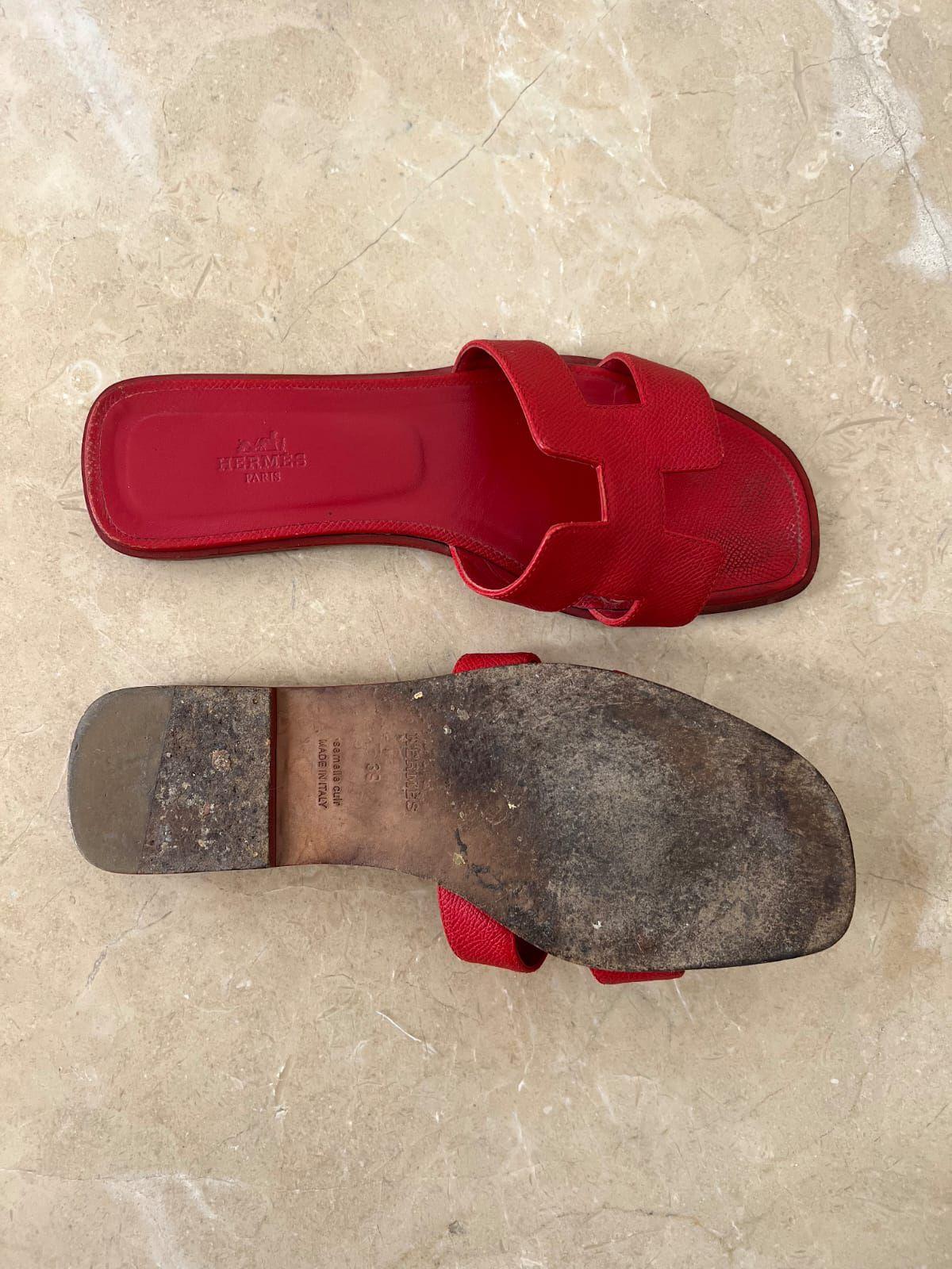 Hermes Epsom Oran sandals in Calfskin thumbnail 4