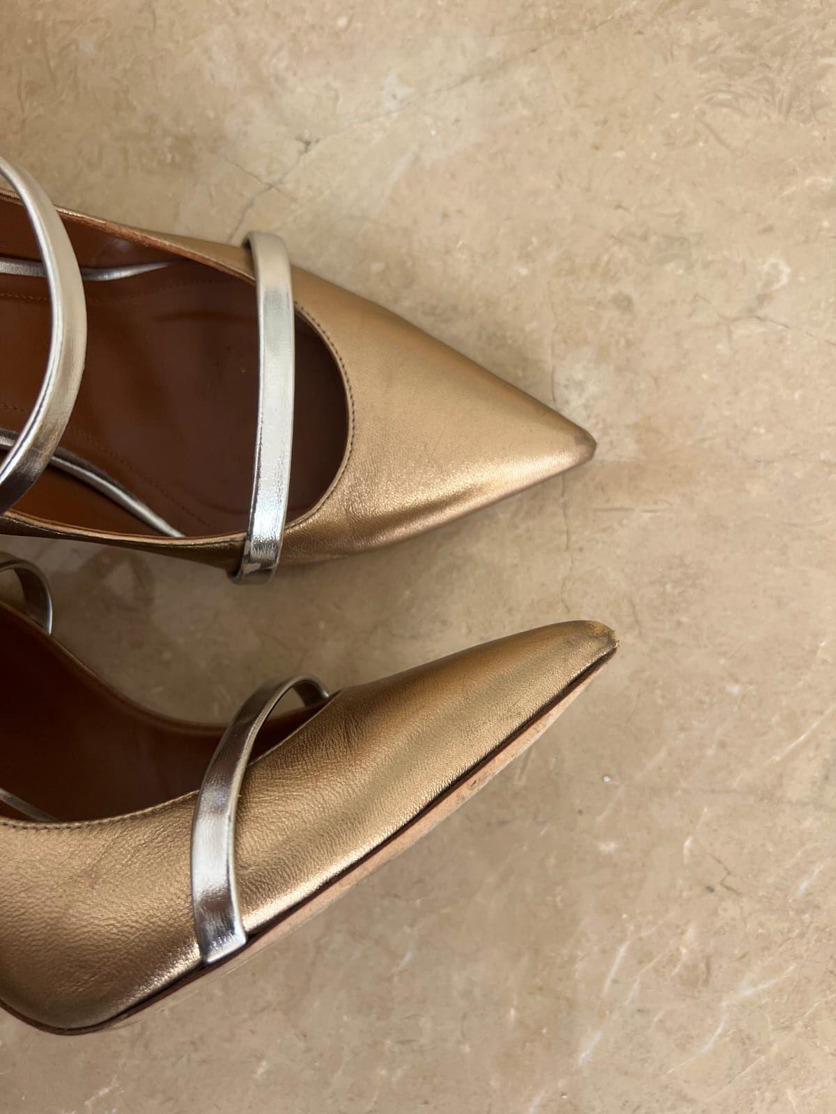 Malone Souliers Metallic Gold Leather Mules thumbnail 4