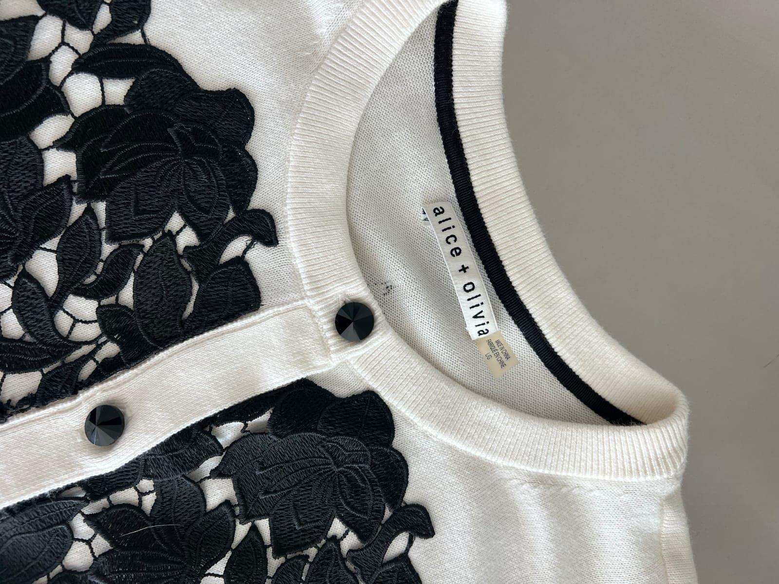 Alice + Olivia Crochet Lace Knit Cardigan thumbnail 2