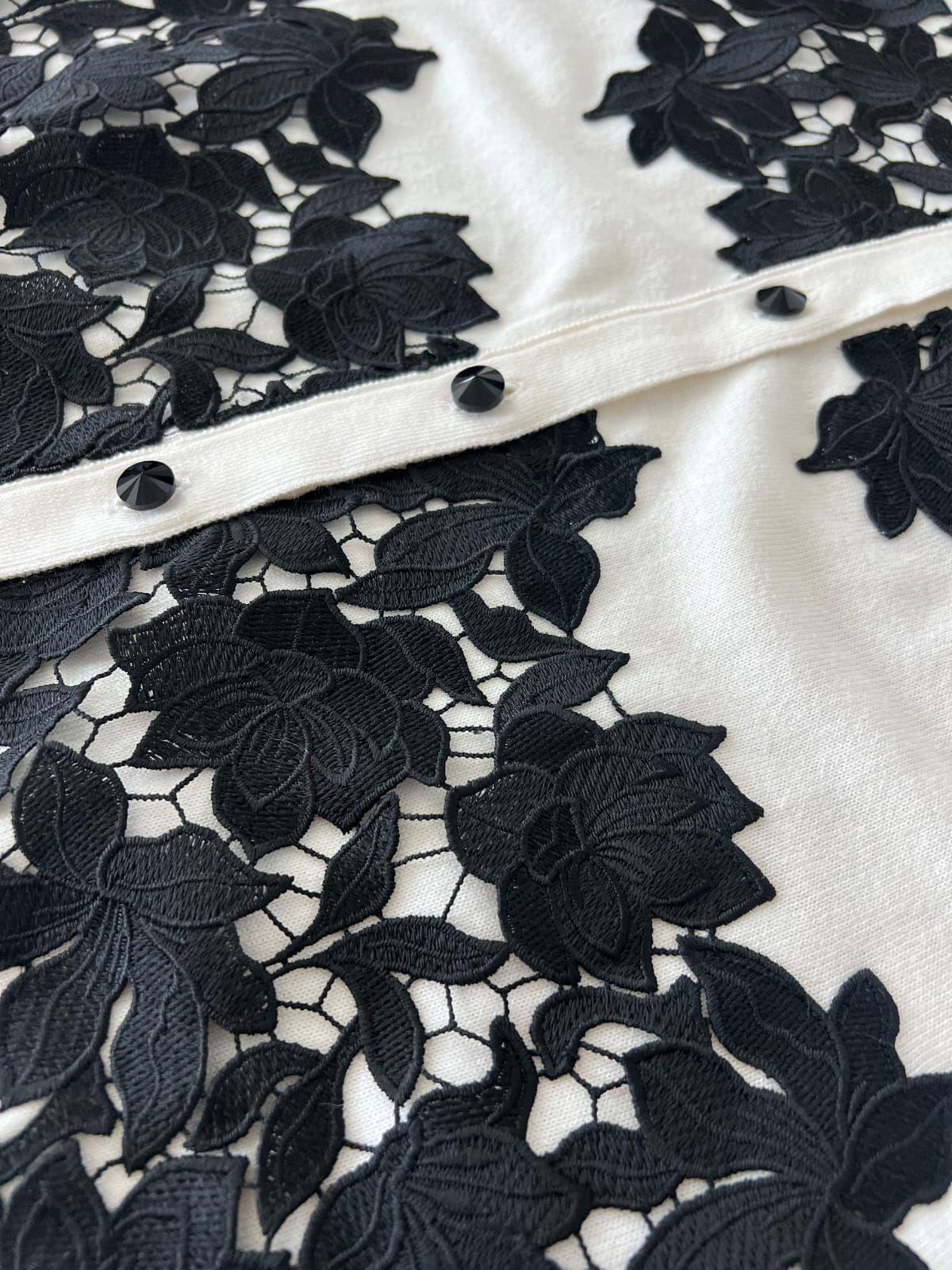 Alice + Olivia Crochet Lace Knit Cardigan thumbnail 3