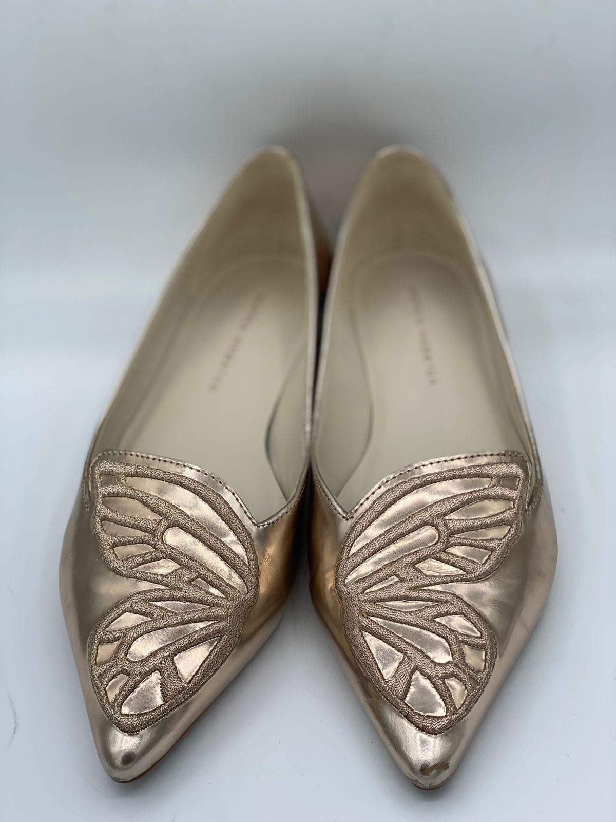 Sophia Webster Rose Gold Leather Bibi Butterfly Ballet Flats thumbnail 2