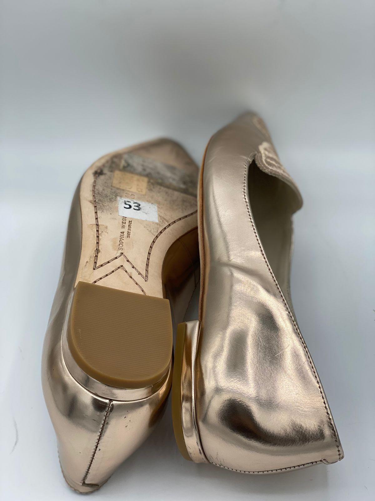 Sophia Webster Rose Gold Leather Bibi Butterfly Ballet Flats thumbnail 3