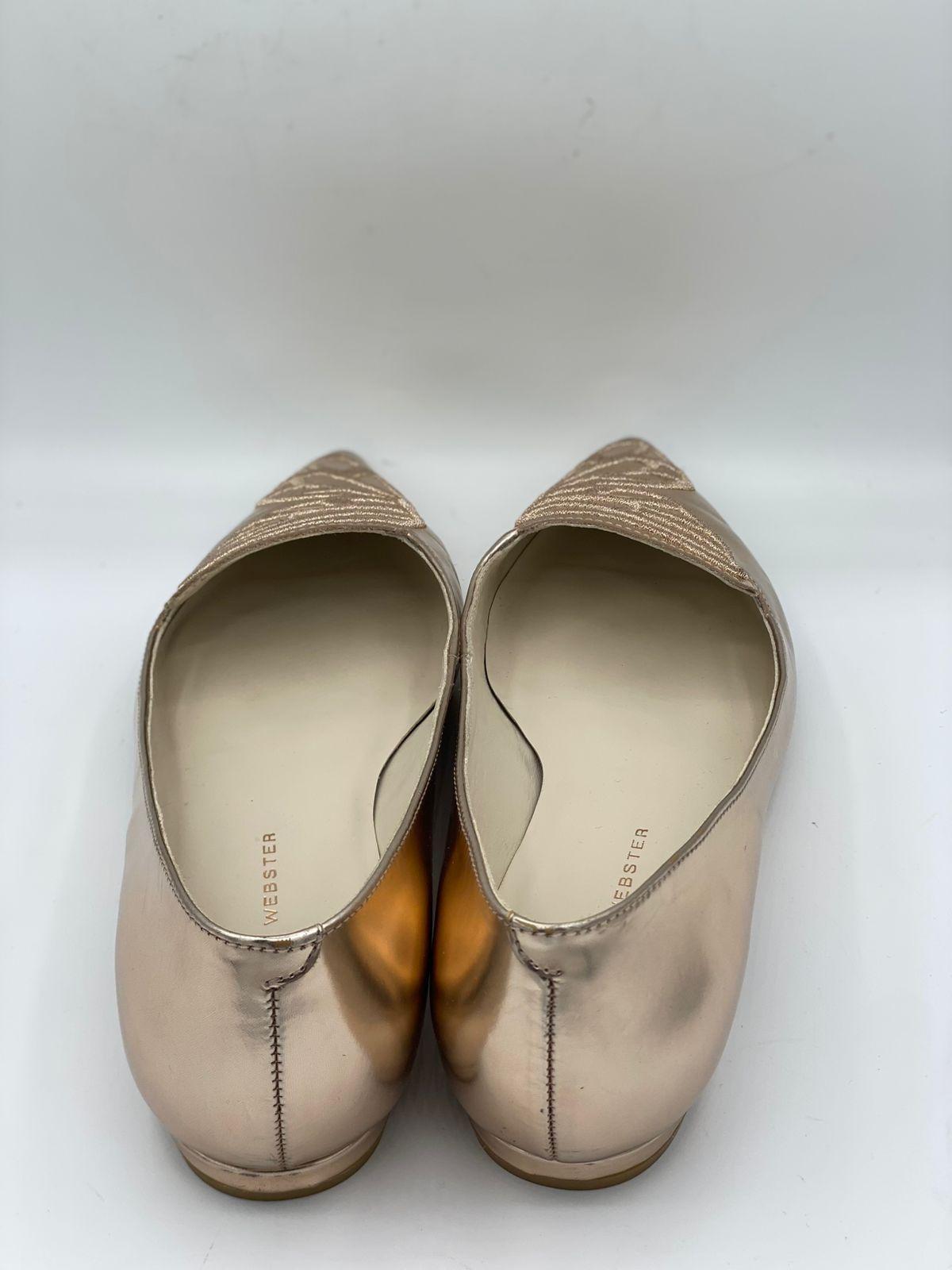 Sophia Webster Rose Gold Leather Bibi Butterfly Ballet Flats thumbnail 4
