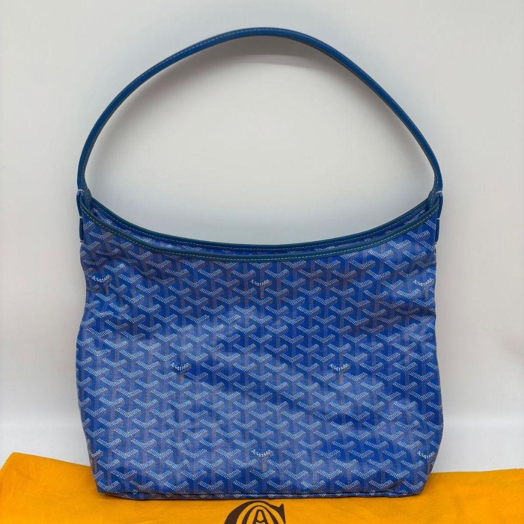 Goyard Blue Coated Canvas Boheme Hobo Bag Pm