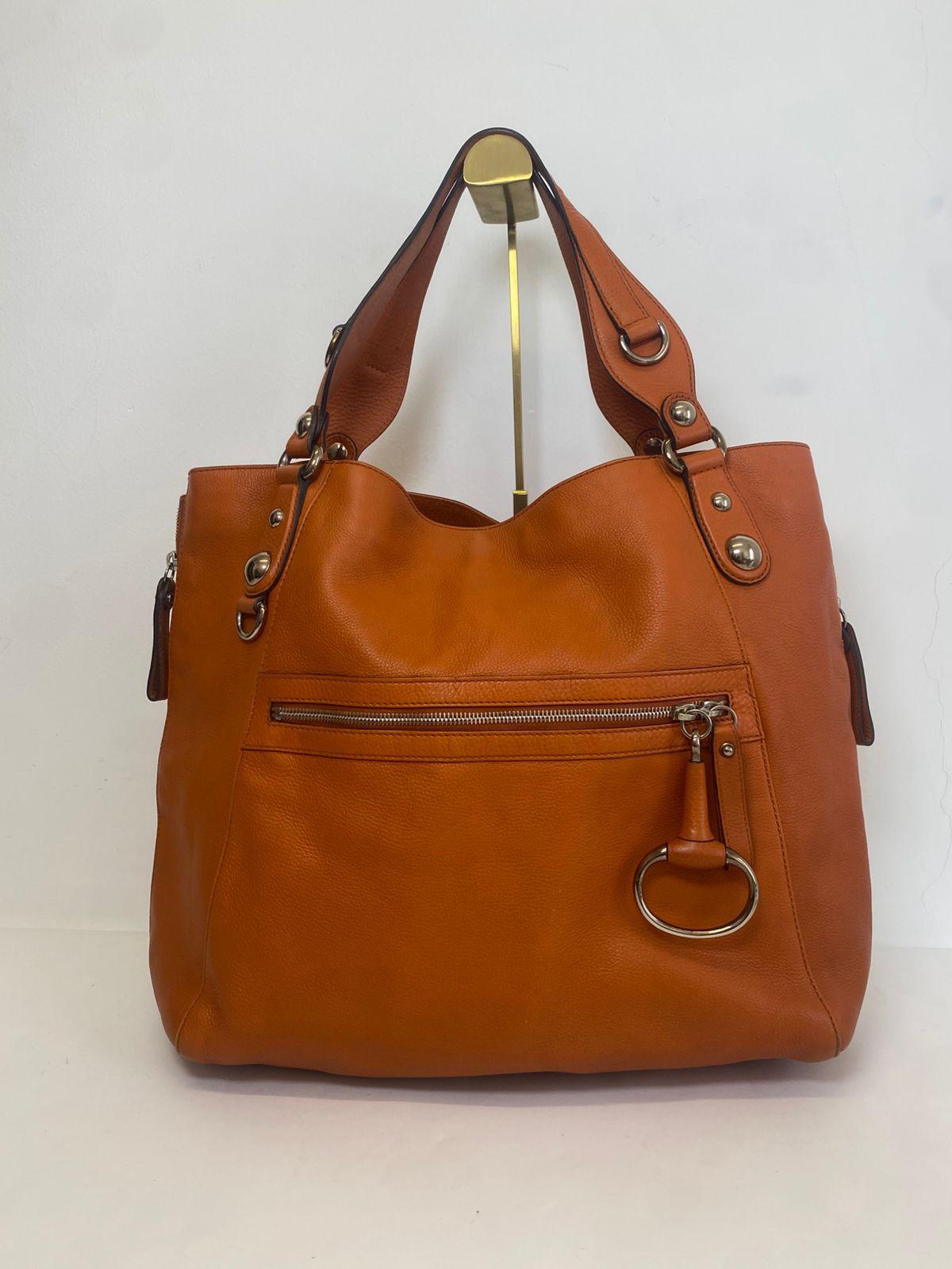 GUCCI Shoulder Bag Leather Orange Brown thumbnail 2