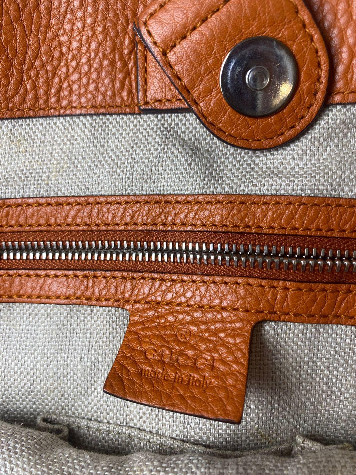 GUCCI Shoulder Bag Leather Orange Brown thumbnail 4