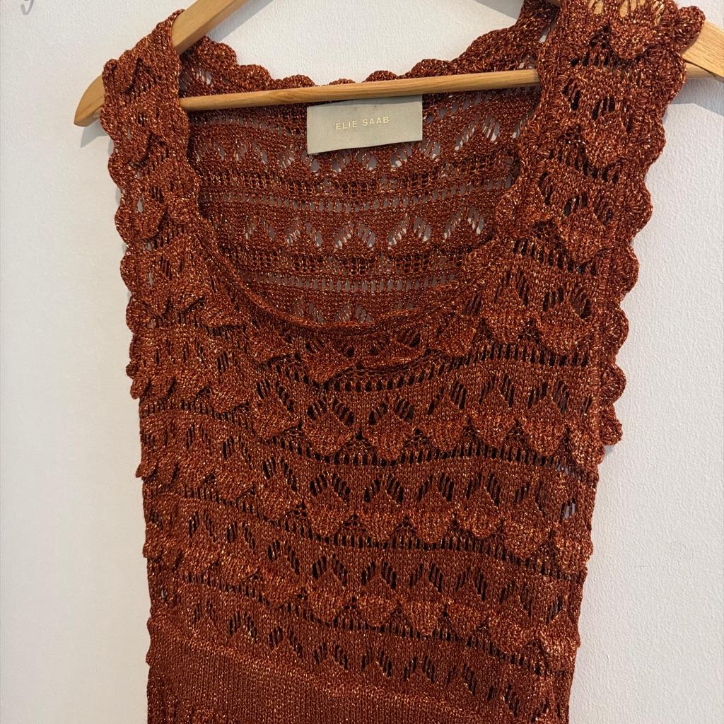 Elie Saab Orange Crochet Dress - Never Worn! thumbnail 3