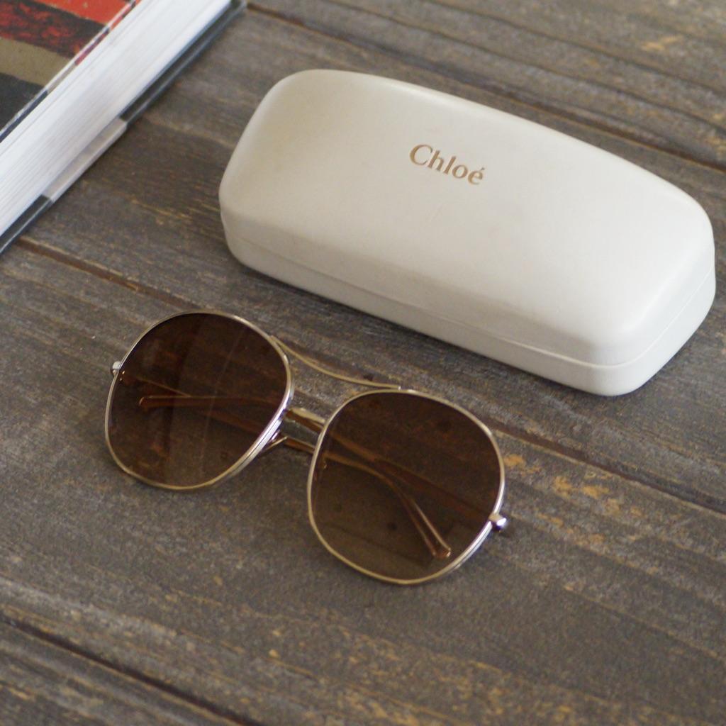 Chloe Sunglasses retro style gold rim