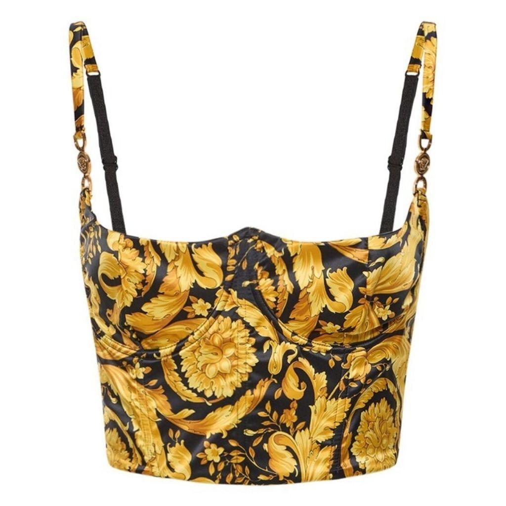 VERSACE
Barocco print stretch satin bralette